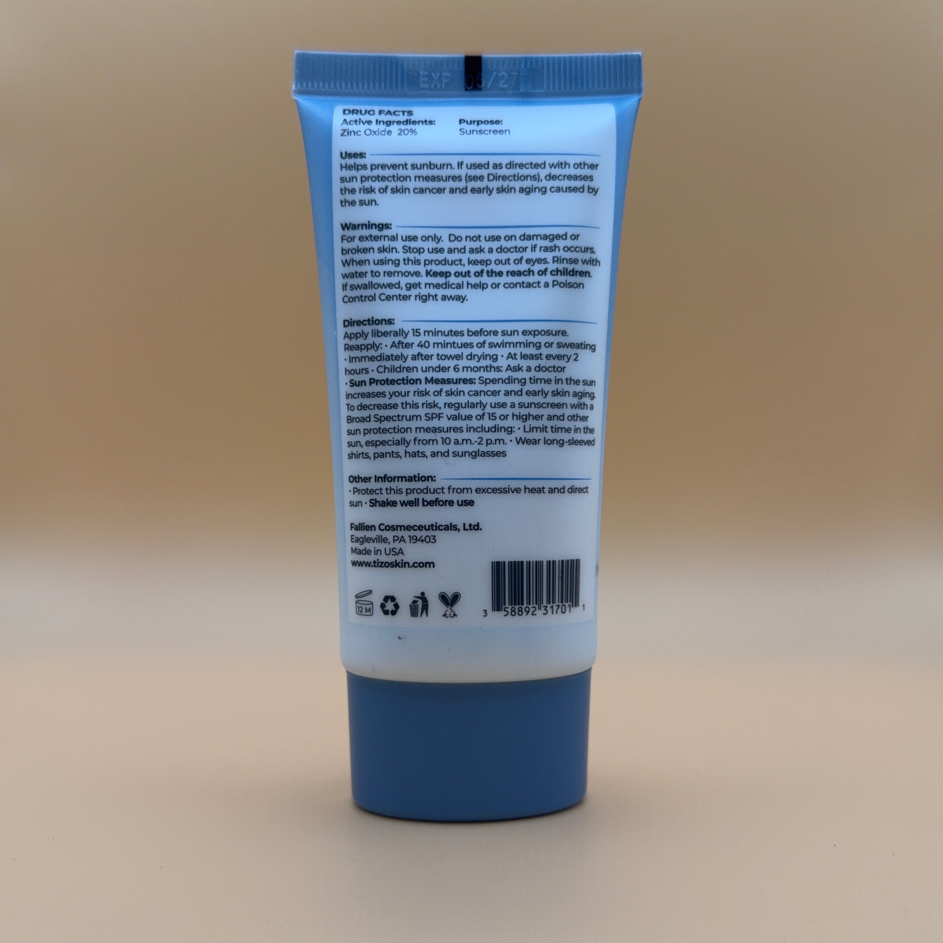 TiZO Non-Tinted Sunscreen SPF40 (3.5oz)